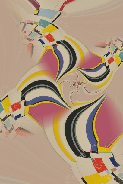 在米色背景上的许多颜色的当代创意光滑曲线设计图片下载