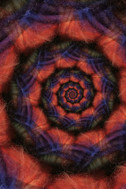 黑色背景上复杂的分形和螺旋结构图片下载