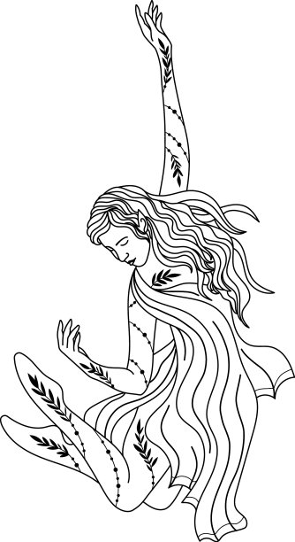 少女舞者的剪影女巫的剪影图片下载