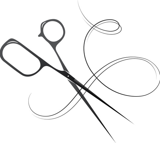 造型师的剪刀和美丽的卷发图片下载