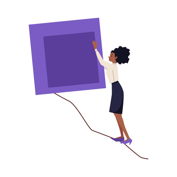 办公室女性性格推起巨大的紫石图片下载