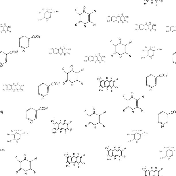 化学公式。科学、教育背景。无缝模式。向量在白色的。图片下载
