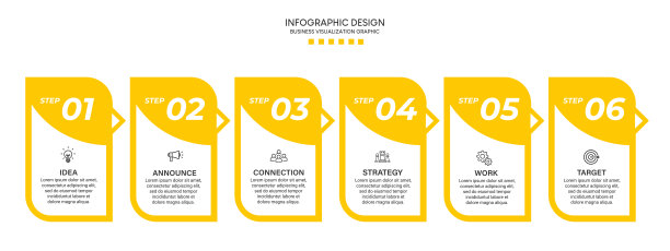 业务时间线信息图步骤为数据业务可视化元素背景模板图片下载