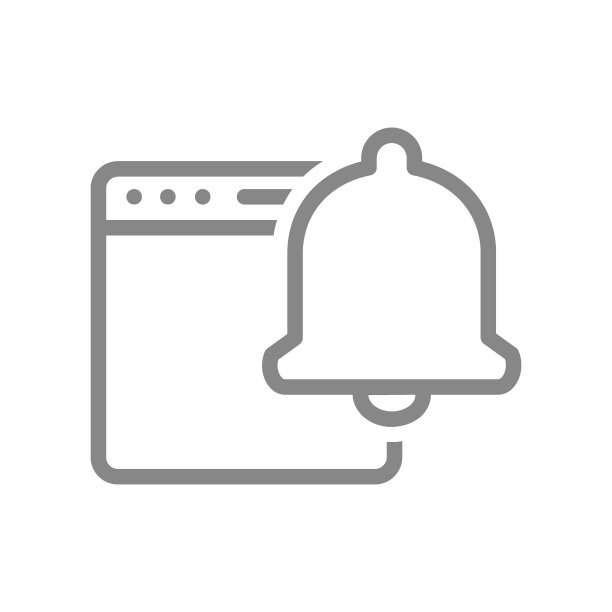 通知铃铛和网页浏览器线性图标。收件箱消息，消息通知符号图片下载