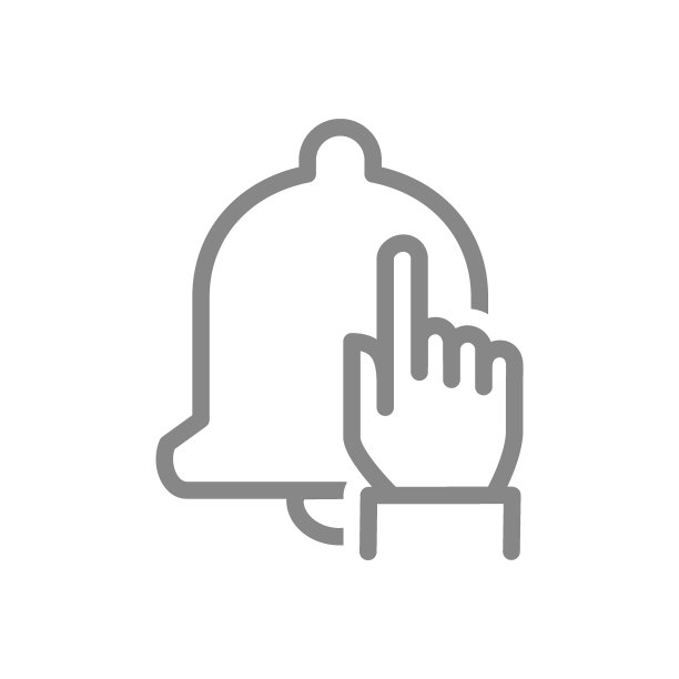 通知铃和手点击线路图标。留言铃，收件箱留言符号图片下载