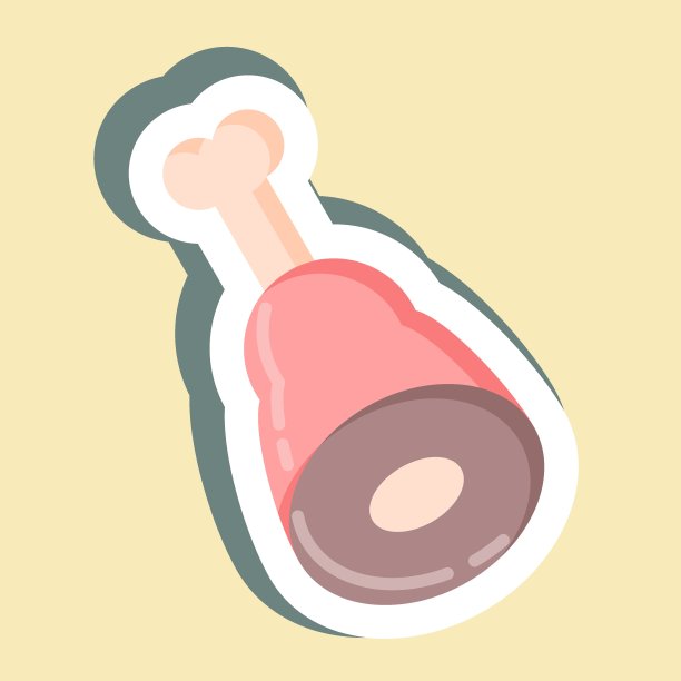 贴纸火腿。适合教育符号。简单的设计可编辑。设计模板向量。简单的说明图片下载