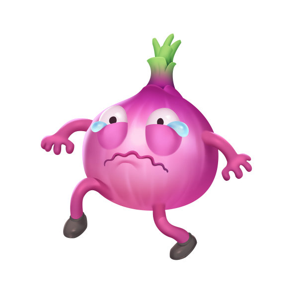 哭泣的洋葱。现实的神奇人物。图片下载