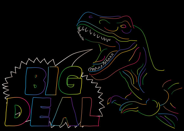 带着语音泡泡的恐龙说着“了不起”字。图片下载