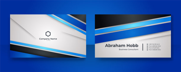 现代创意和干净的彩色名片设计模板。奢华优雅的名片设计背景与时尚简约抽象的几何时尚波浪线。矢量图图片下载