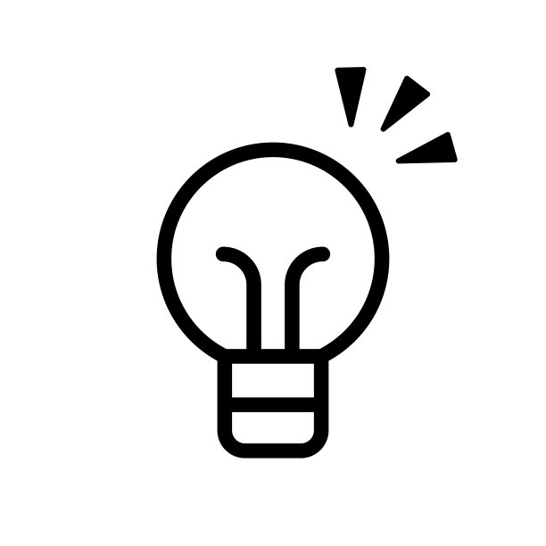灯泡的想法图标。图片下载