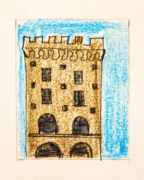 佛罗伦萨塔的草图手绘图片下载