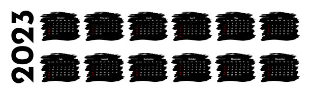2023年的日历孤立在白色背景上图片下载