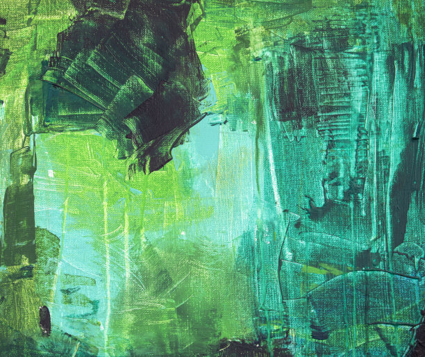 抽象的绿色丙烯酸绘画背景与纹理图片下载