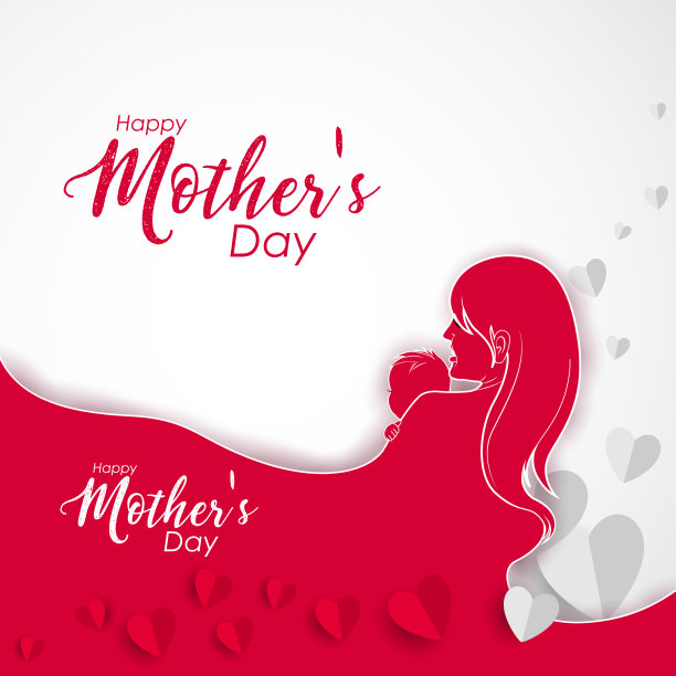 母亲节祝福卡抽象快乐图片下载
