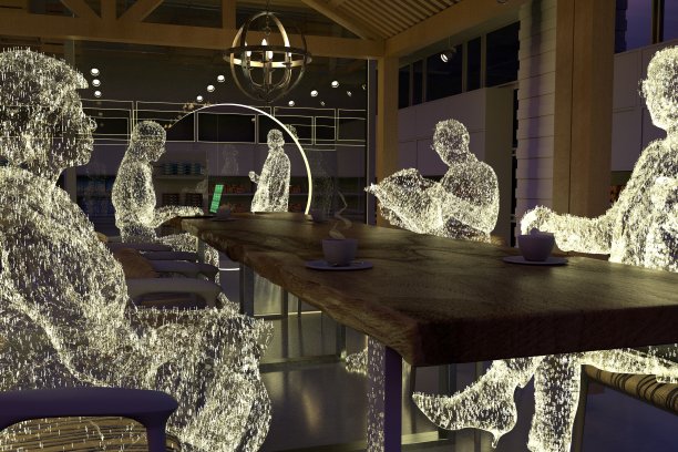 在咖啡馆工作的白领图片下载