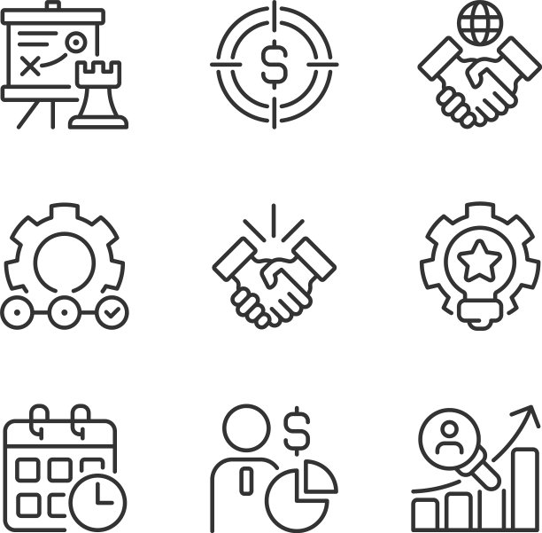 商务活动像素完美线性图标集图片下载