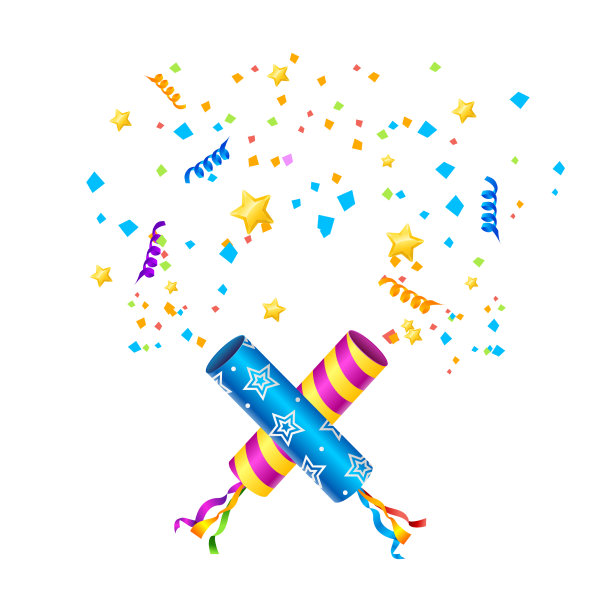 逼真的3d细节派对popper set图片下载