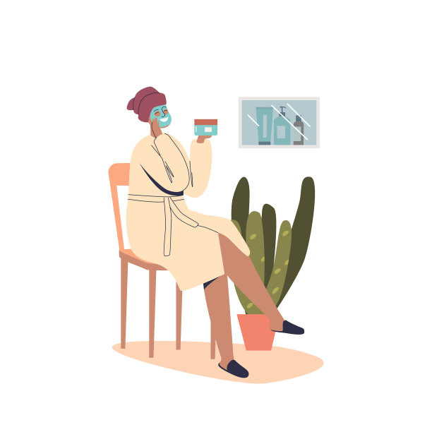 女士沐浴后敷保湿面膜图片下载