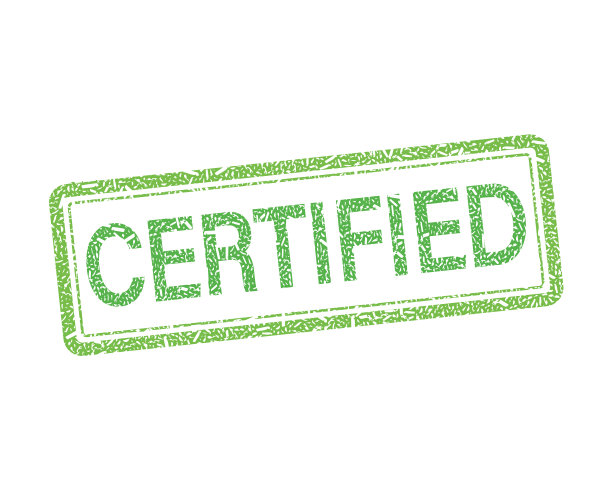 复古丝带与绿色认证邮票图片下载