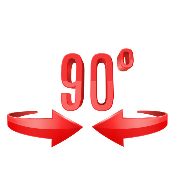 红色光滑的三维曲线箭头和90度唱歌图片下载