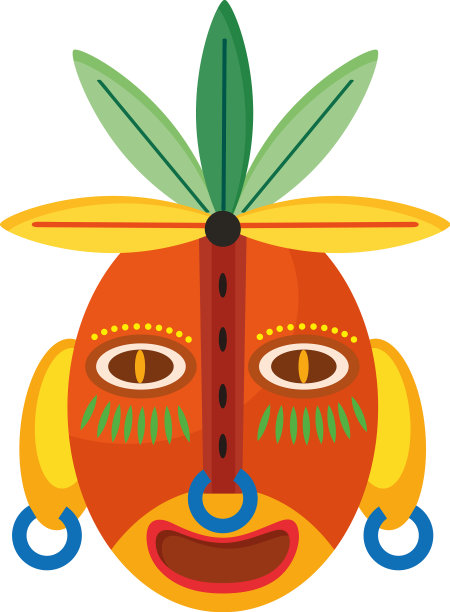 非洲羽毛面具图片下载