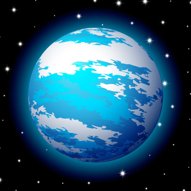 星球在太空中有闪亮的星星卡通或游戏图片下载