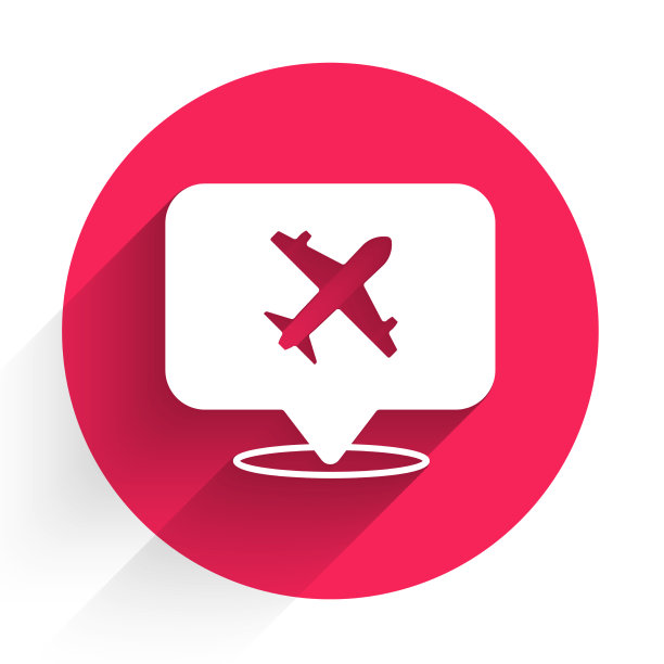 白色语音气泡与飞机旅行图标图片下载