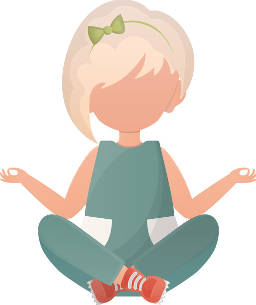 小女孩在做瑜伽孤立在白色图片下载