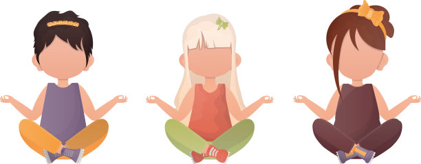 小女孩坐莲花姿势可爱瑜伽图片下载