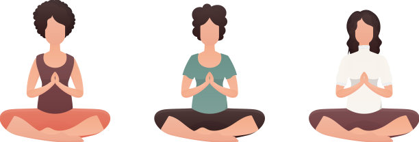 女子独坐一组莲花位图片下载