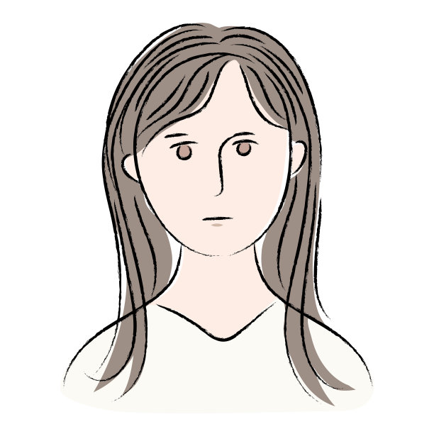 面无表情的女人，忧虑，焦虑，苍白的画图片下载