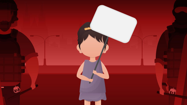 小女孩拿着空白横幅给你写短信图片下载