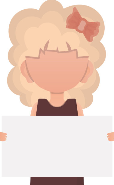 小女孩拿着一张白纸图片下载