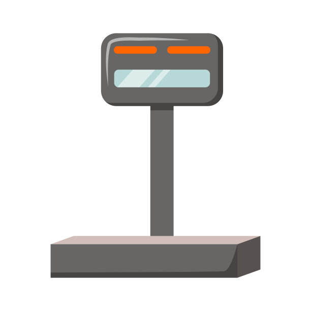 工业称重秤半平色矢量对象图片下载