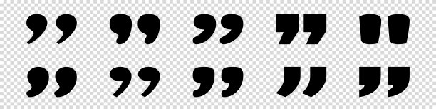 引用标志图标集-不同的矢量插图孤立在透明背景上图片下载