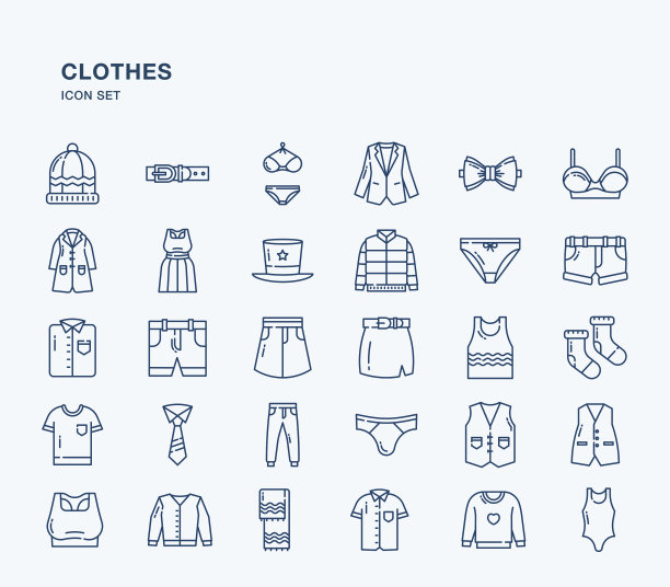 衣服和服装图标设置图片下载