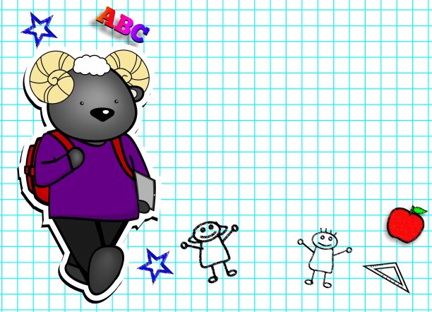 学生ram小孩卡通背景图片下载