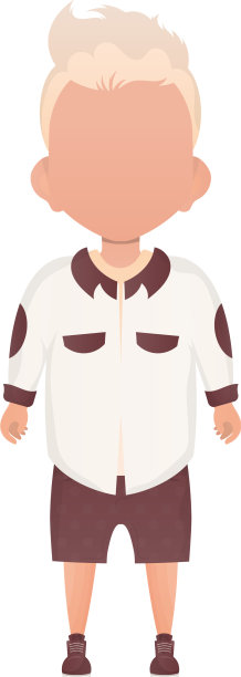 小男孩完全成长为孤立的卡通风格图片下载