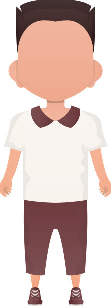 可爱的男孩站在完全成长孤立的卡通图片下载