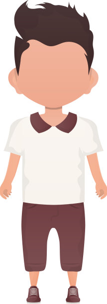 小男孩完全成长为孤立的卡通风格图片下载