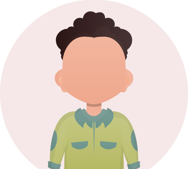 一个被孤立在白色星球上的可爱小男孩的化身图片下载