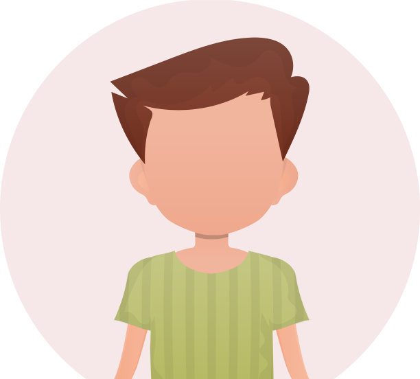 阿凡达的一个可爱小男孩孤立卡通图片下载