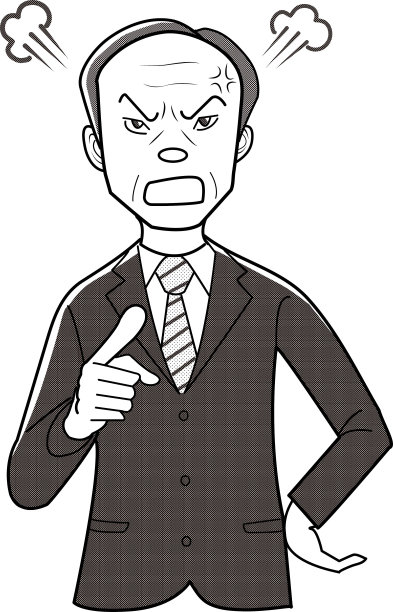 一个愤怒的中年商人的插图图片下载