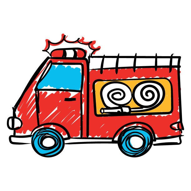 消防车小孩玩具图标。矢量插图。男孩汽车玩具。图片下载