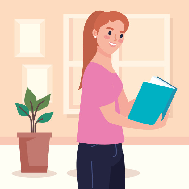 女人在室内看书图片下载