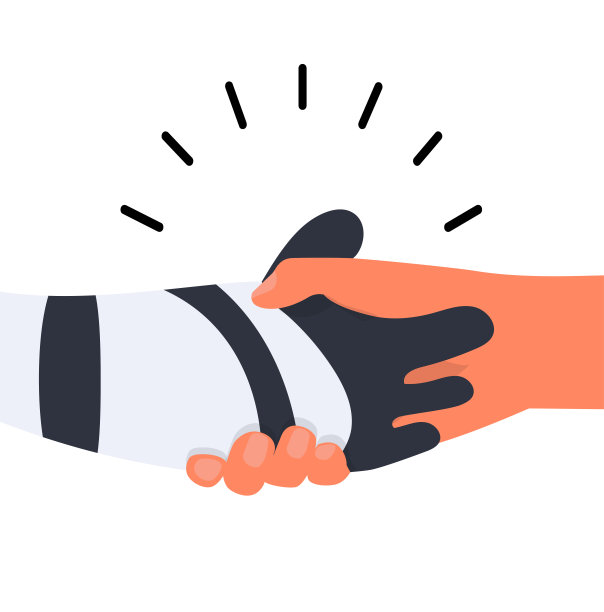 人手与机器人握手协议向量图片下载