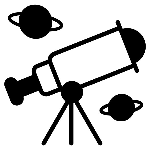 望远镜图标孤立在白色背景图片下载
