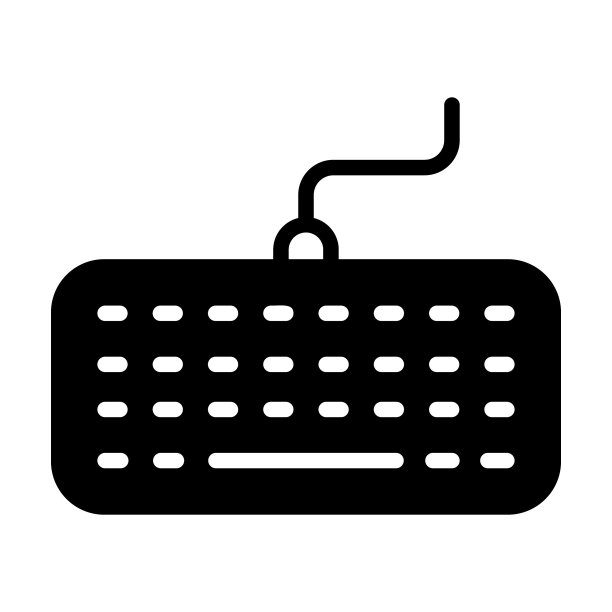 键盘图标隔离在白色背景图片下载