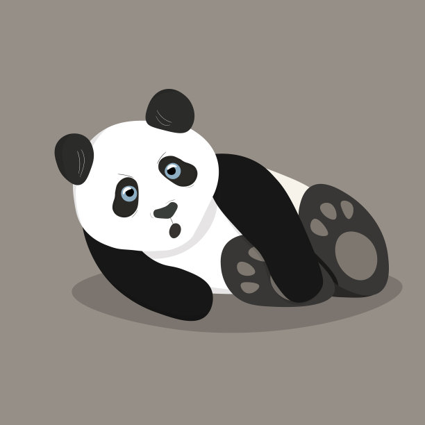 可爱的熊猫宝宝孤立在彩色背景图片下载