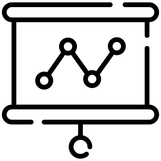 演示线图标隔离在白色背景上图片下载